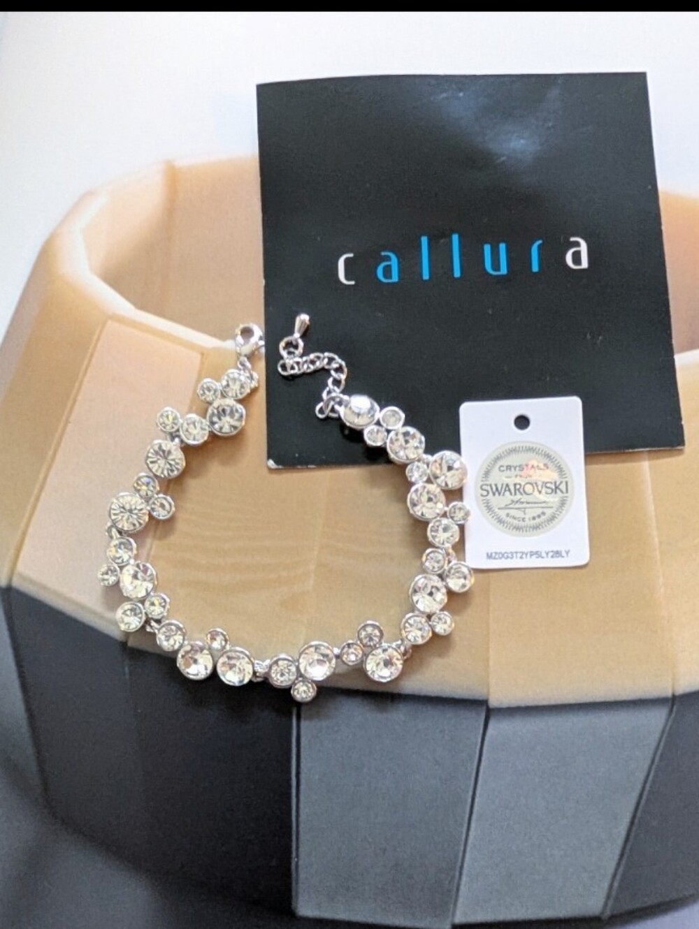 NWT Swarovski Crystal Callura Rhodium Bracelet